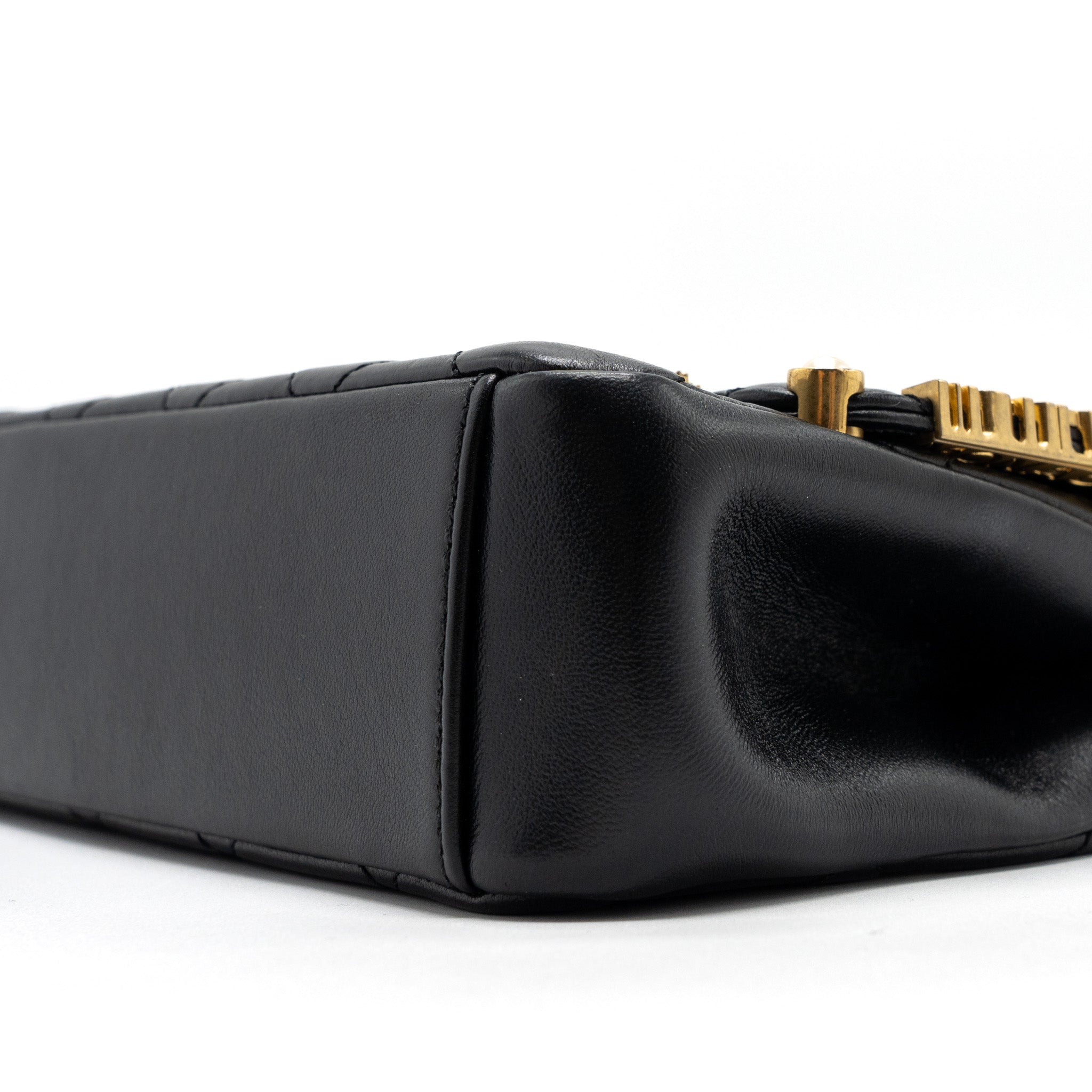 CHANEL LIMITED EDITION QUILTED FLAP BAG LAMBSKIN BLACK GHW (MICROCHIP)