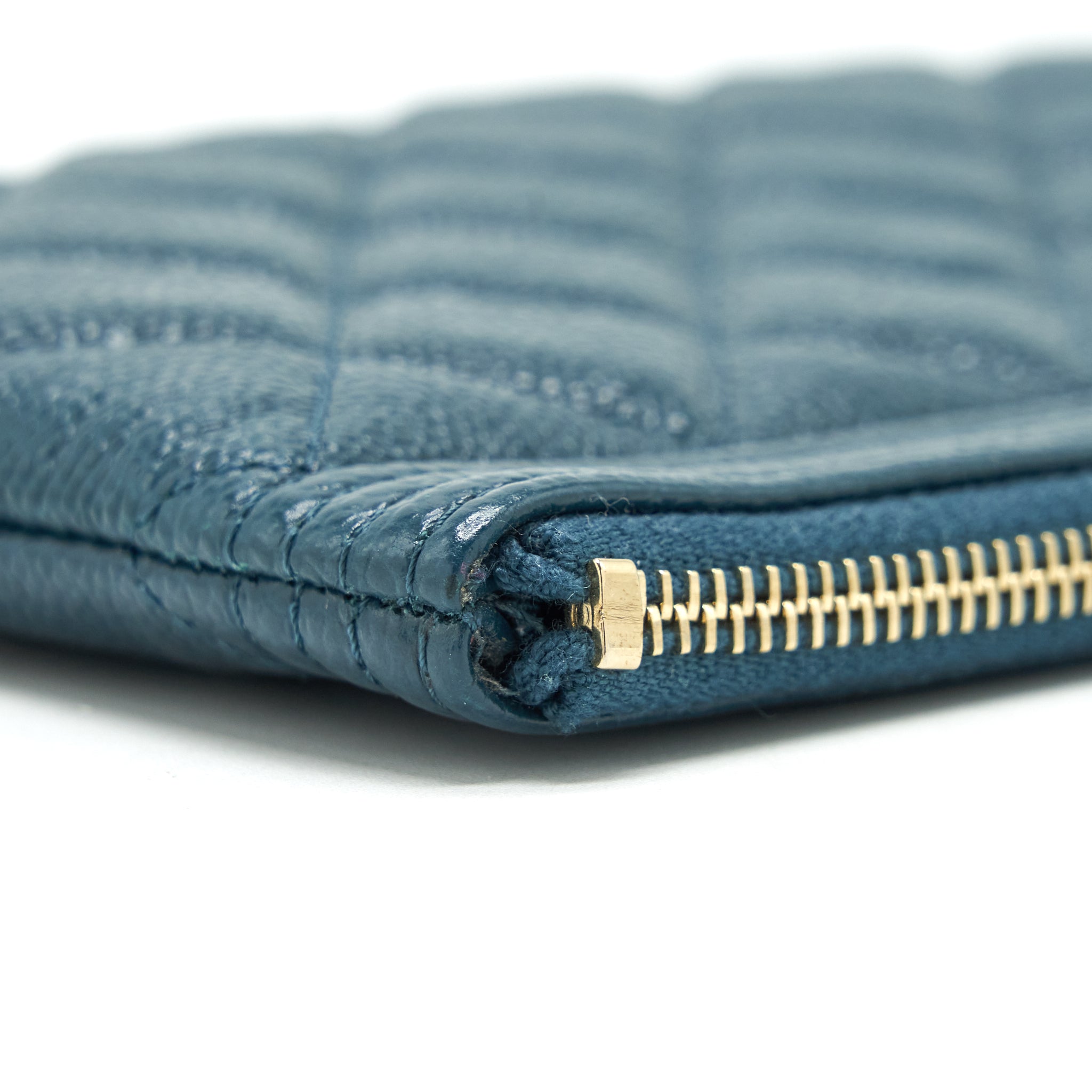 CHANEL BOY POUCH CAVIAR DARK GREEN LGHW