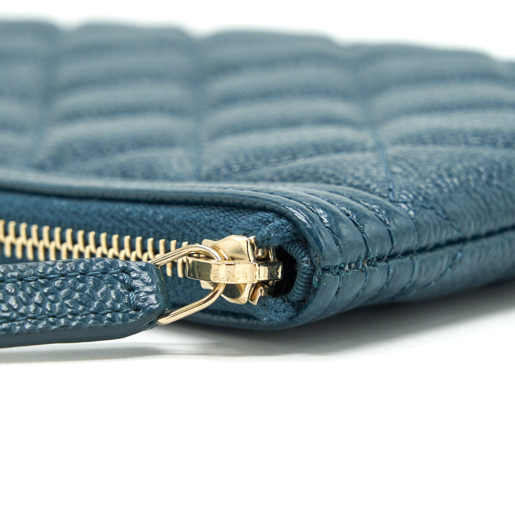 CHANEL BOY POUCH CAVIAR DARK GREEN LGHW