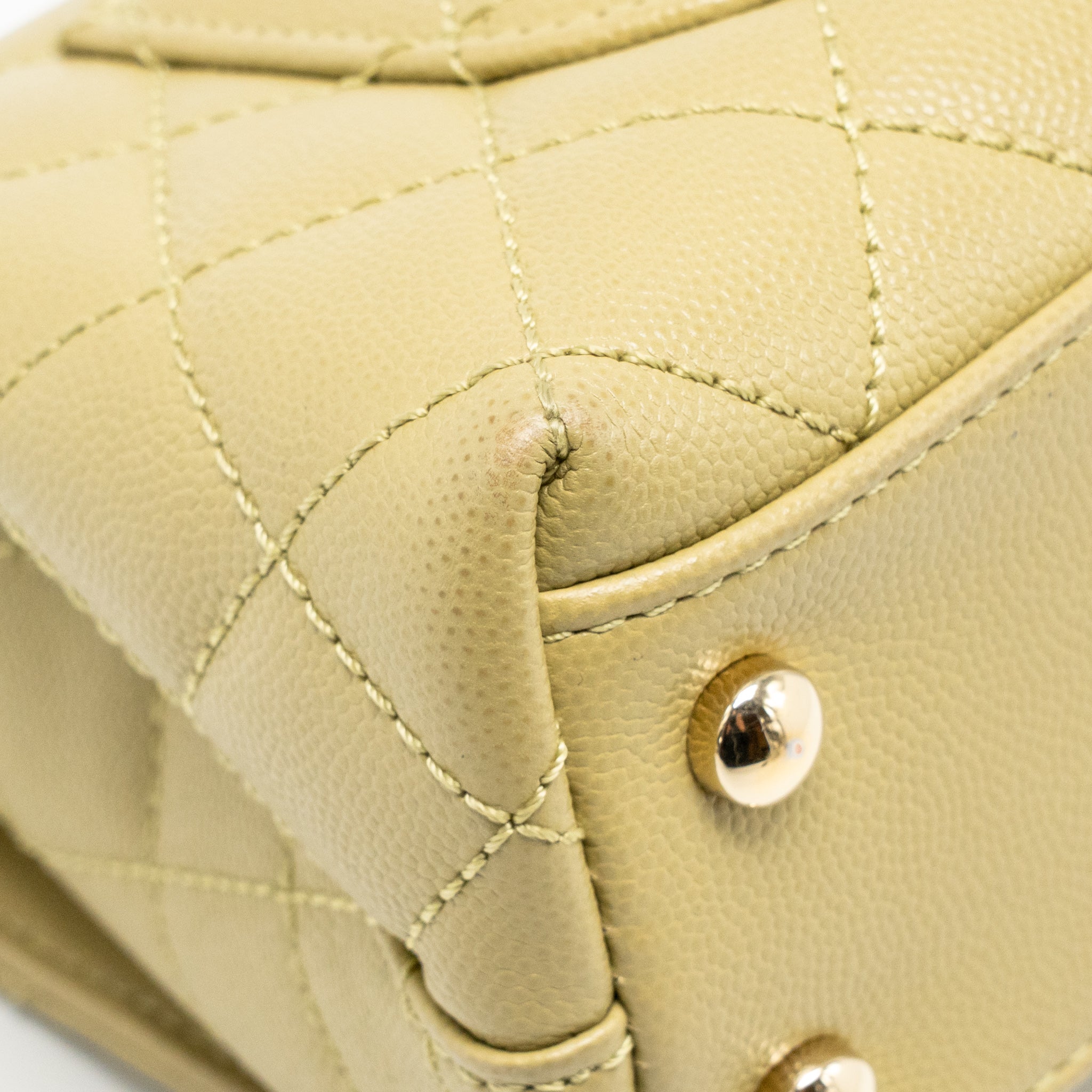 CHANEL MINI COCO HANDLE CAVIAR LIGHT GREEN LGHW (MICROCHIP)
