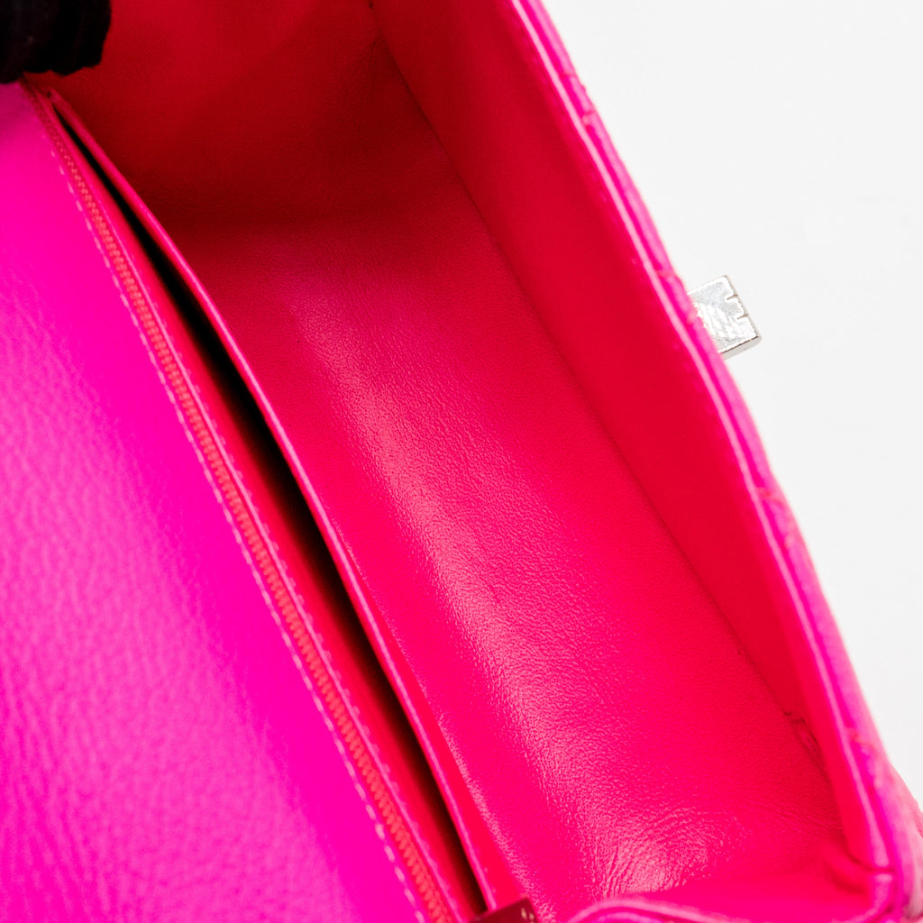CHANEL MINI 2.55 REISSUE FLAP BAG GOATSKIN PINK SHW