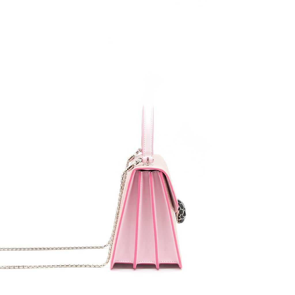 BVLGARI SERPENTI FOREVER BAG ROSA DI FRANCIA CRYSTAL GALUCHAT