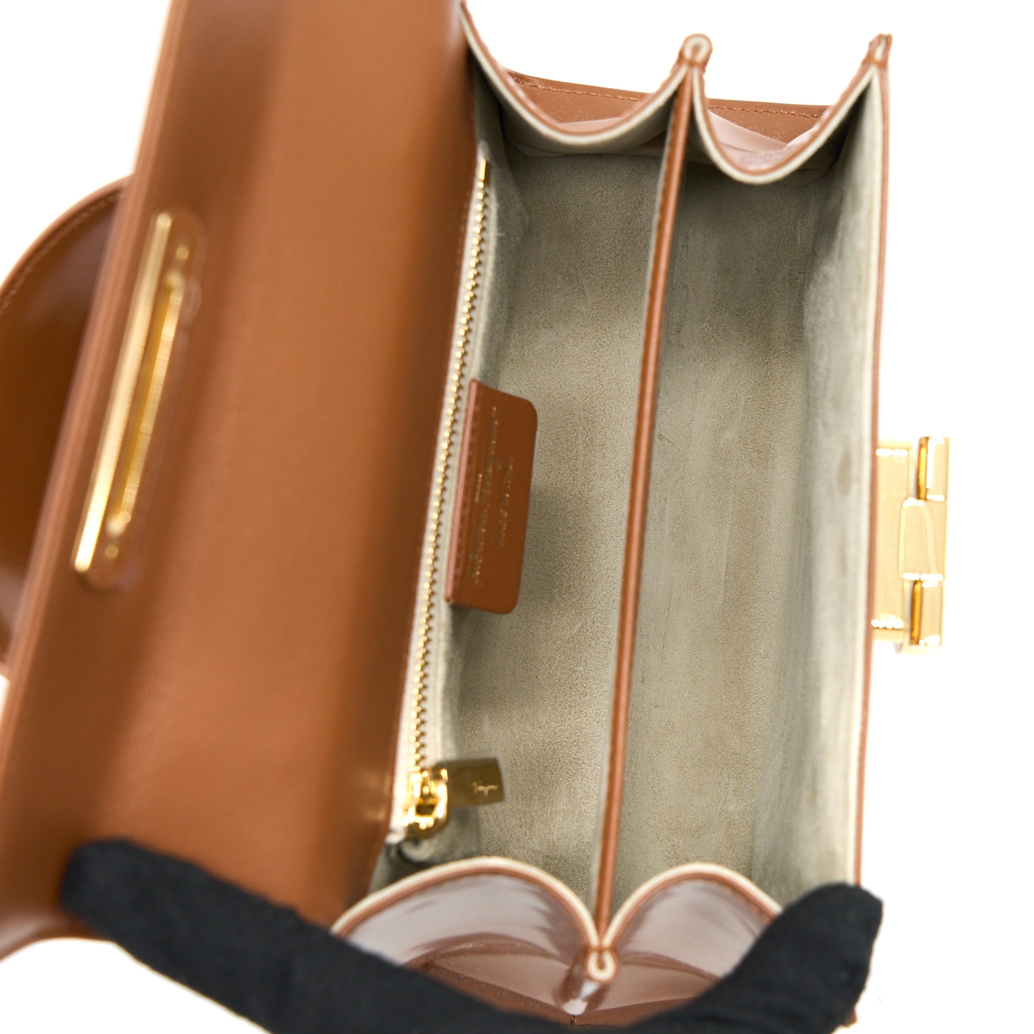 FERRAGAMO ICONIC TOP HANDLE BAG CALFSKIN CARAMEL GHW