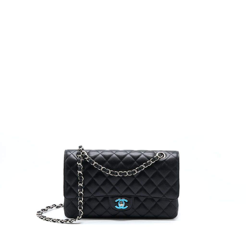 CHANEL CLASSIC DOUBLE FLAP BAG CAVIAR BLACK SHW