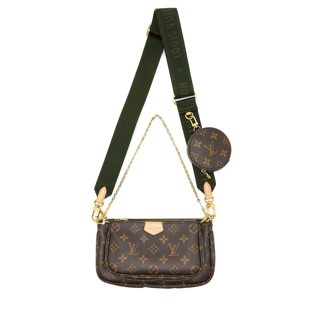 LOUIS VUITTON MULTI POCHETTE ACCESSORIES MONOGRAM CANVAS WITH KHAKI STRAP GHW
