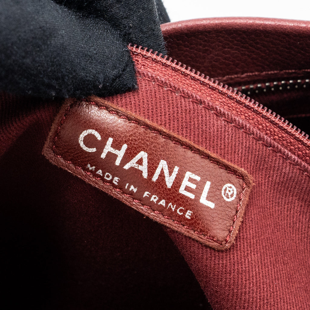 CHANEL TOTE BAG GRAIN CALFSKIN RED SHW