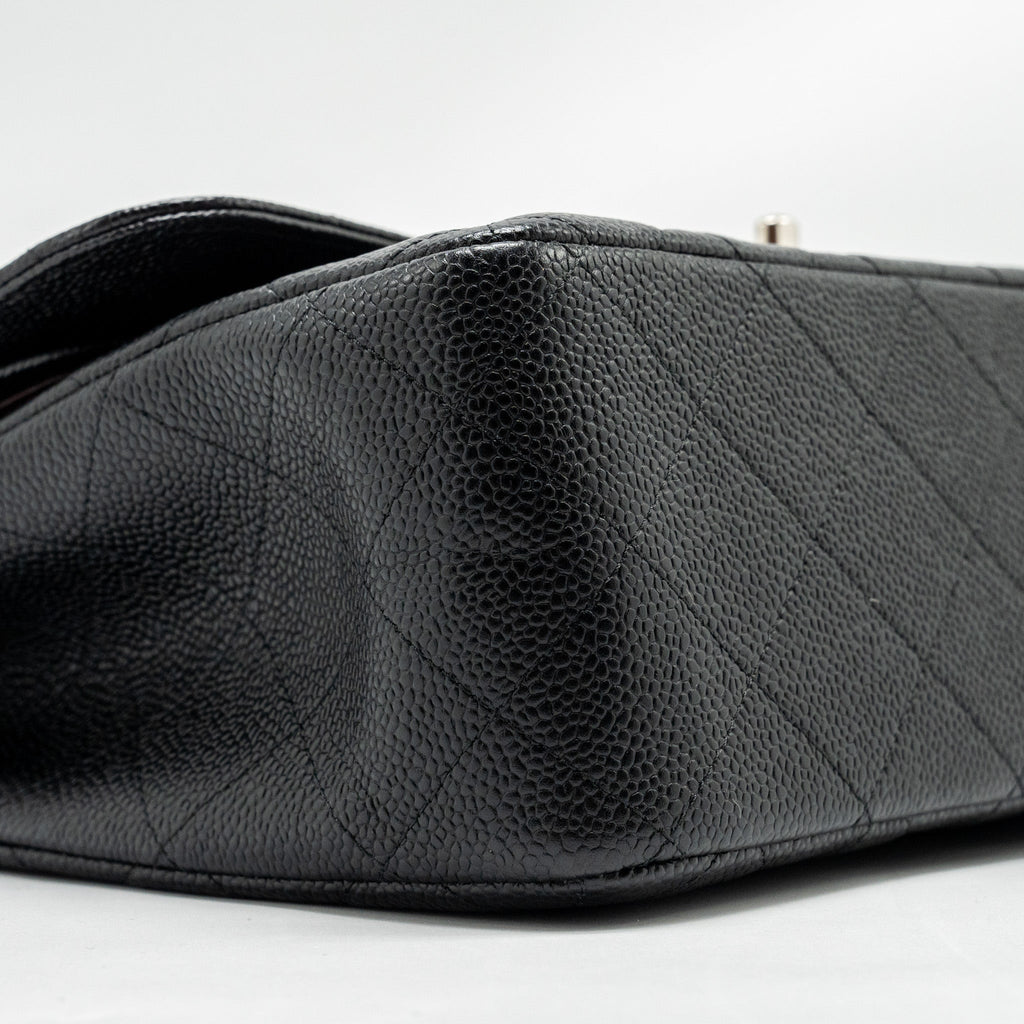 CHANEL JUMBO CLASSIC DOUBLE FLAP BAG CAVIAR BLACK SHW