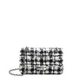 CHANEL CLASSIC DOUBLE FLAP BAG TWEED BLACK/WHITE SHW