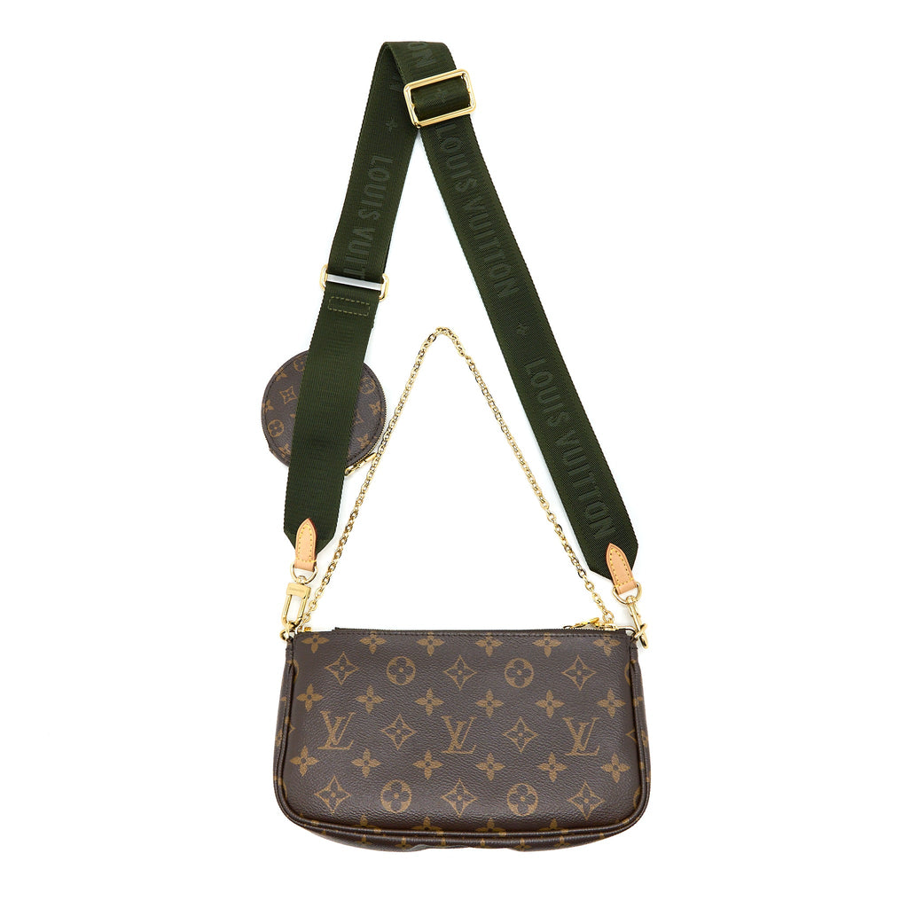 LOUIS VUITTON MULTI POCHETTE ACCESSORIES MONOGRAM CANVAS WITH KHAKI STRAP GHW