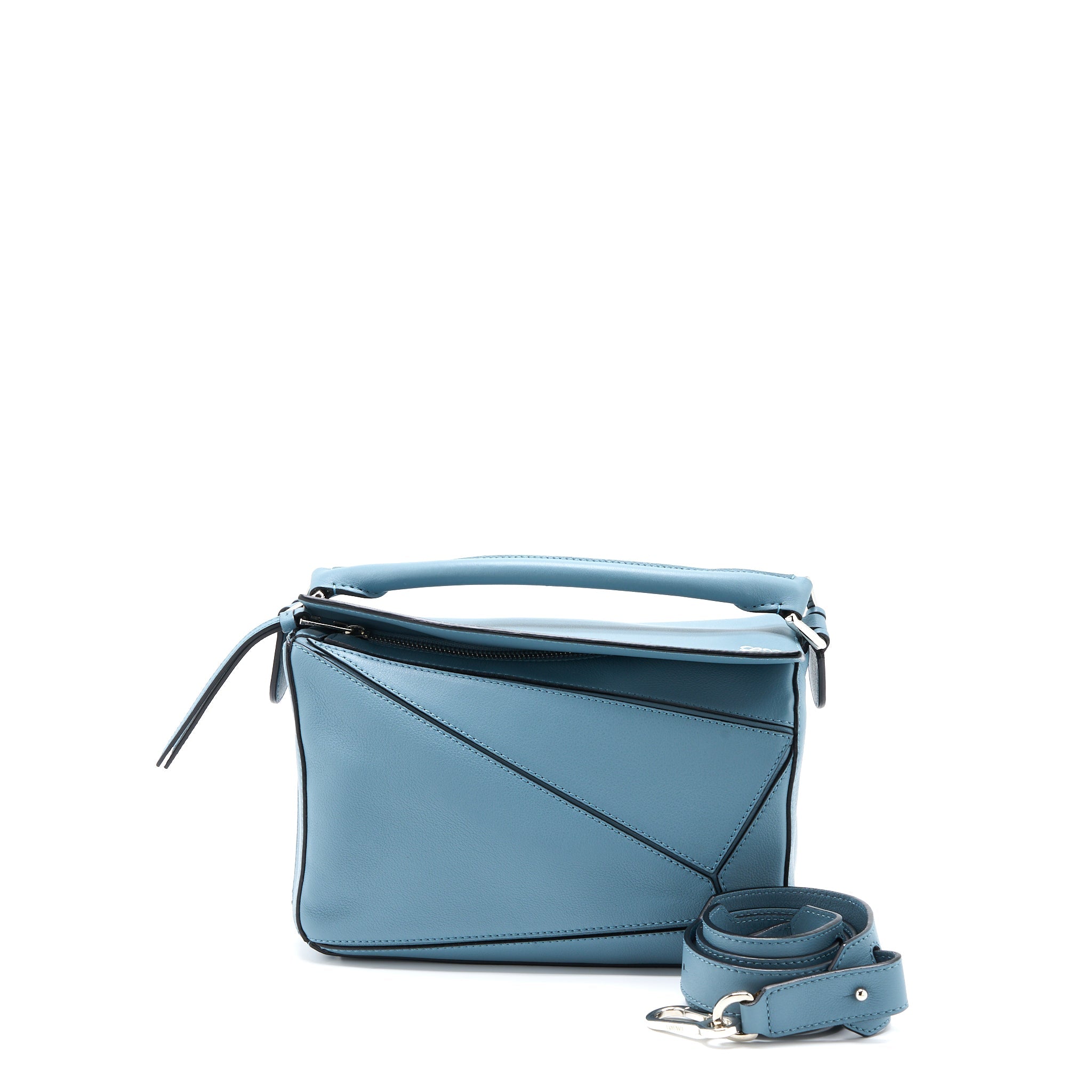 LOEWE SMALL PUZZLE BAG CALFSKIN BLUE SHW