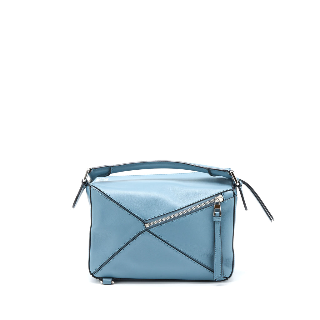 LOEWE SMALL PUZZLE BAG CALFSKIN BLUE SHW