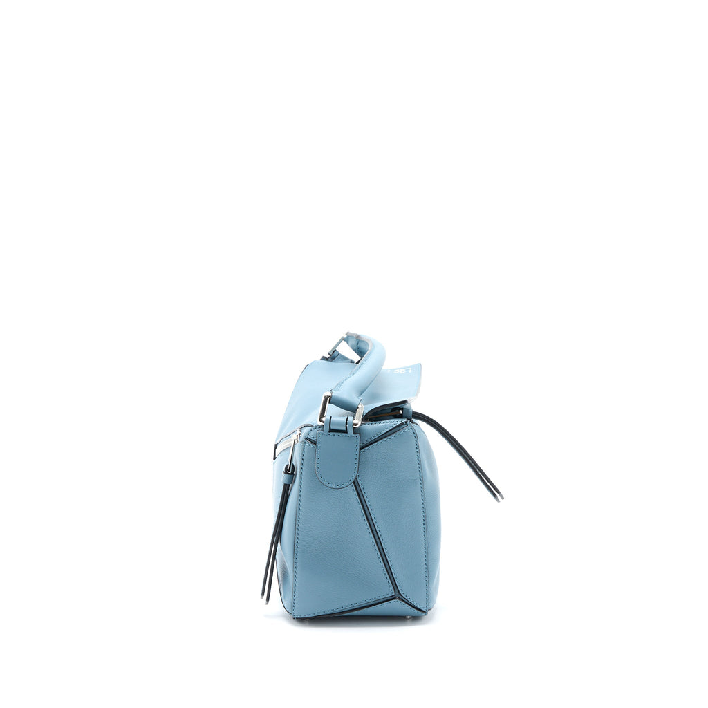 LOEWE SMALL PUZZLE BAG CALFSKIN BLUE SHW