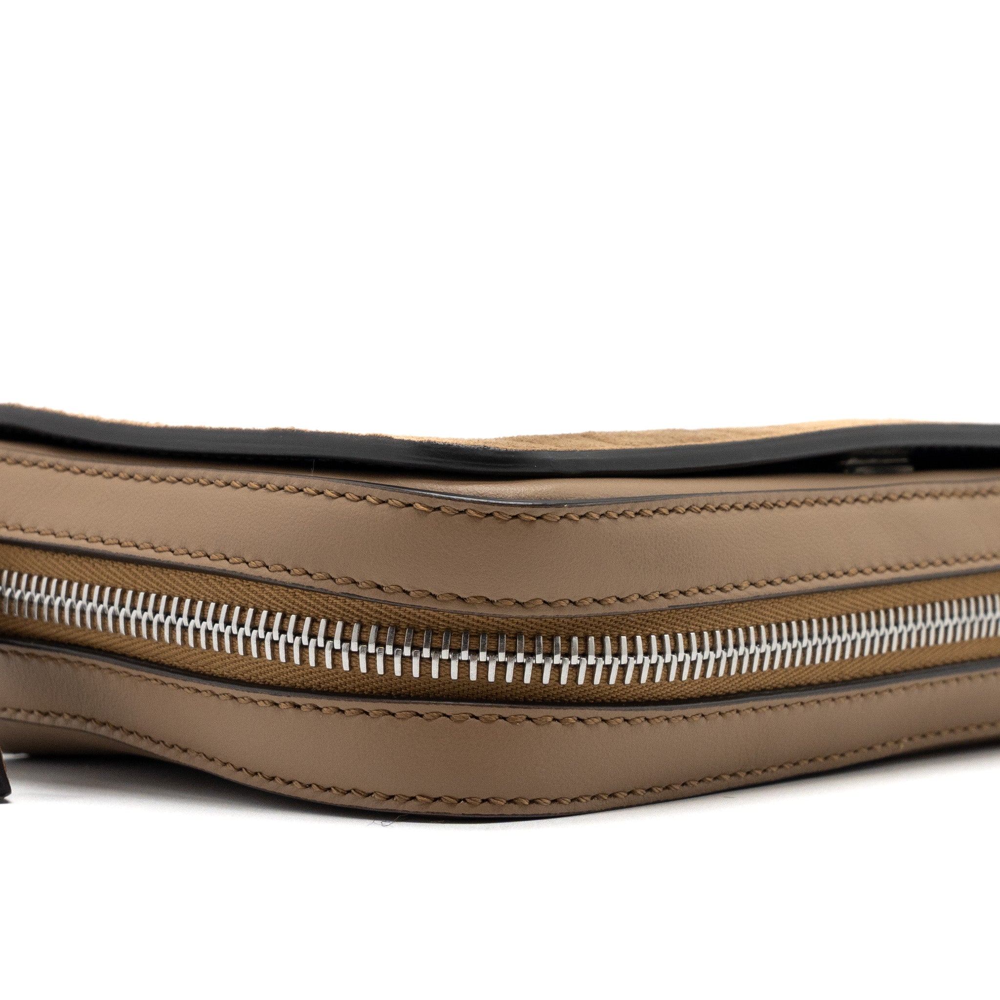 FENDI VITELLO GRACE EXPAND FLAP BAG CALFSKIN LIGHT BROWN SHW