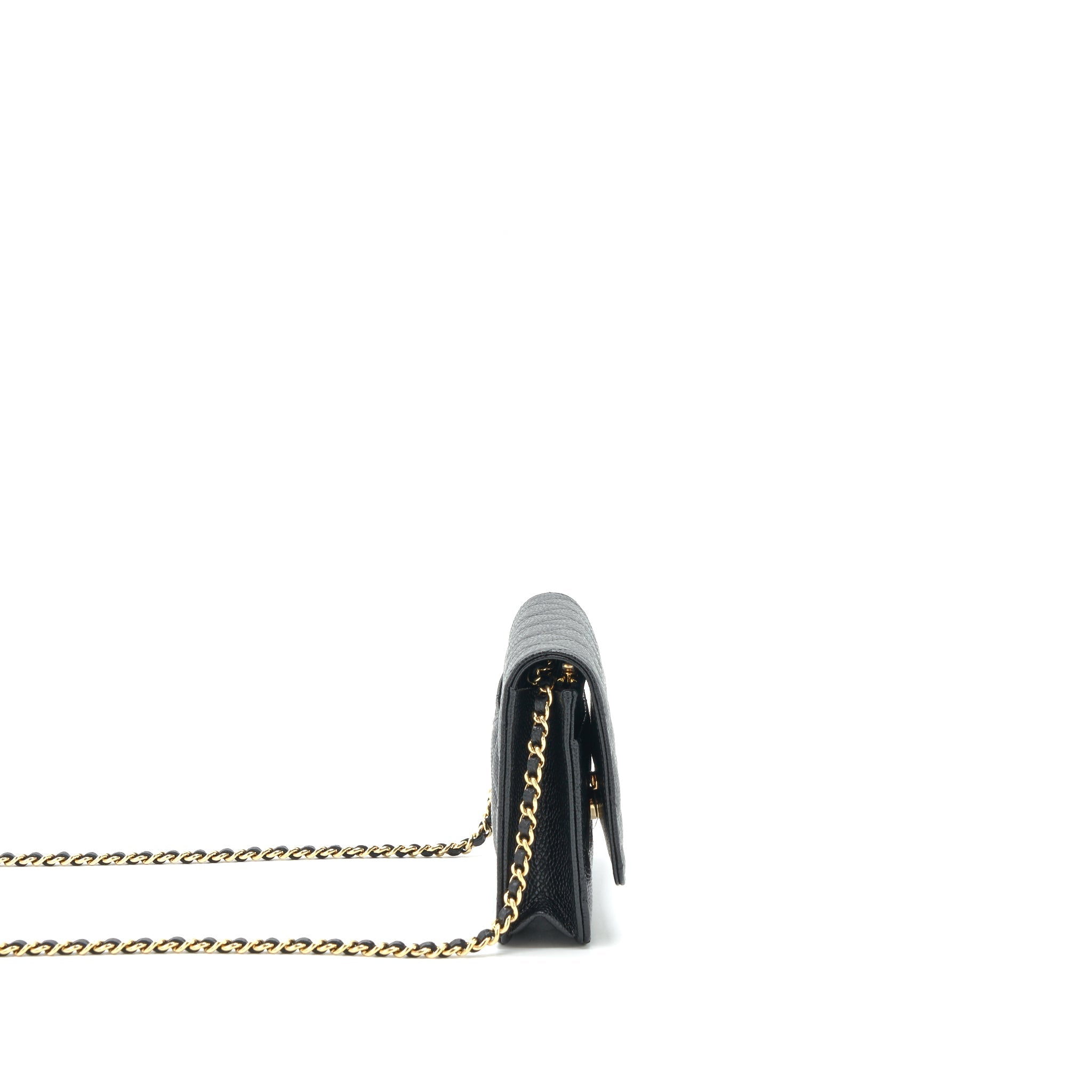CHANEL CLASSIC WALLET ON CHAIN CAVIAR BLACK GHW