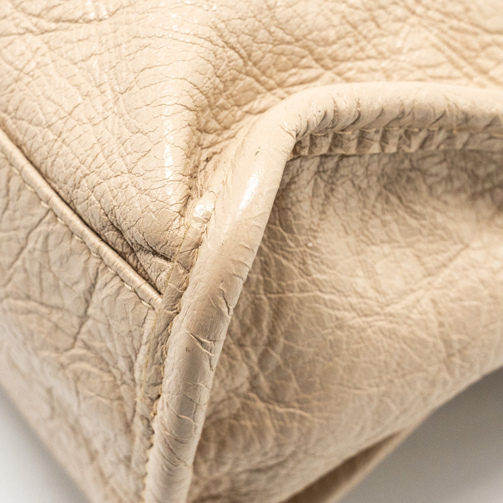 BALENCIAGA MINI CITY BAG CALFSKIN BEIGE SHW
