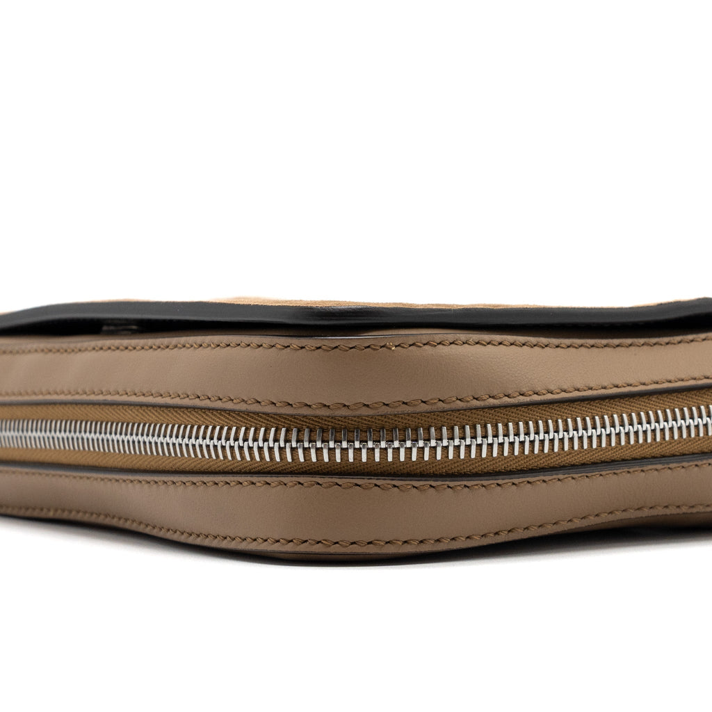 FENDI VITELLO GRACE EXPAND FLAP BAG CALFSKIN LIGHT BROWN SHW