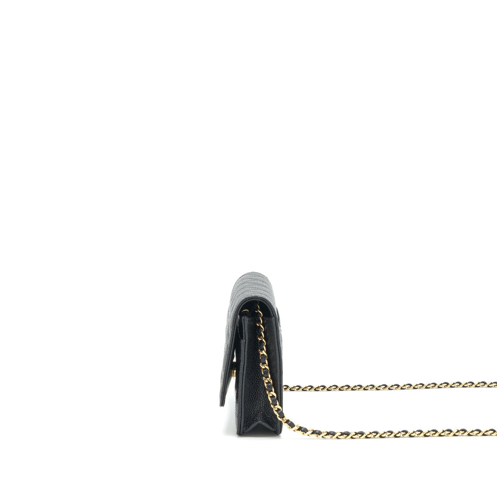 CHANEL CLASSIC WALLET ON CHAIN CAVIAR BLACK GHW