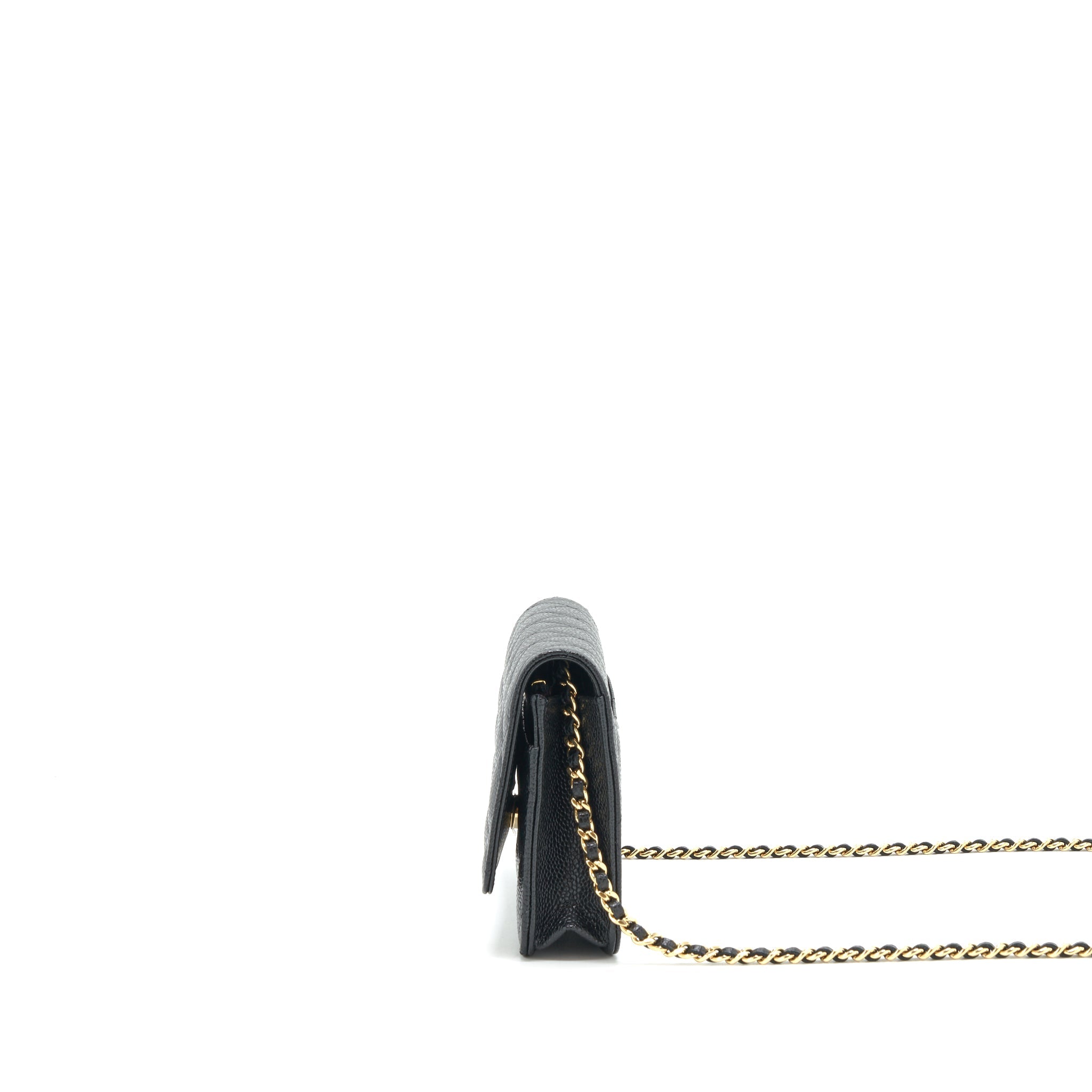 CHANEL CLASSIC WALLET ON CHAIN CAVIAR BLACK GHW