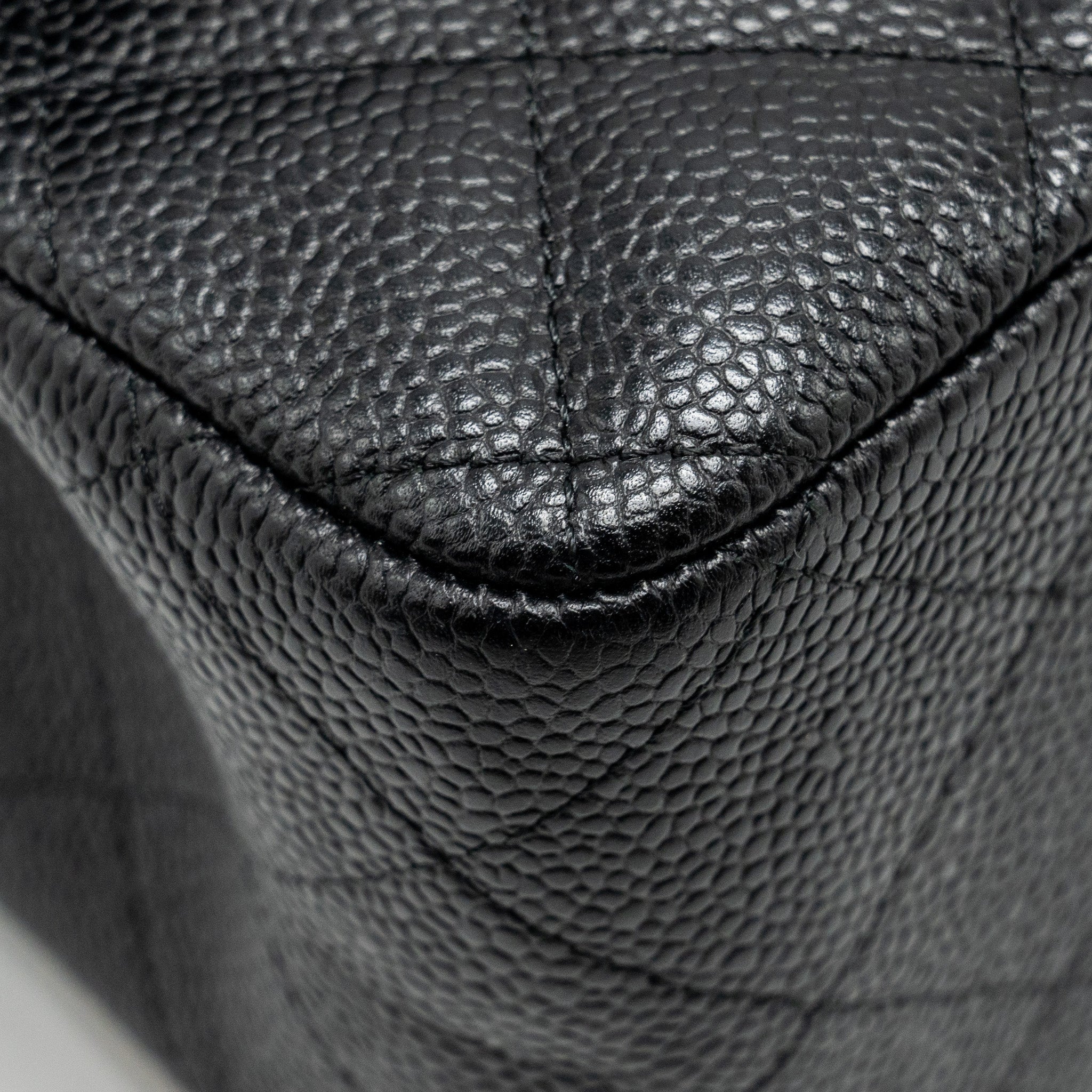 CHANEL JUMBO CLASSIC DOUBLE FLAP BAG CAVIAR BLACK SHW