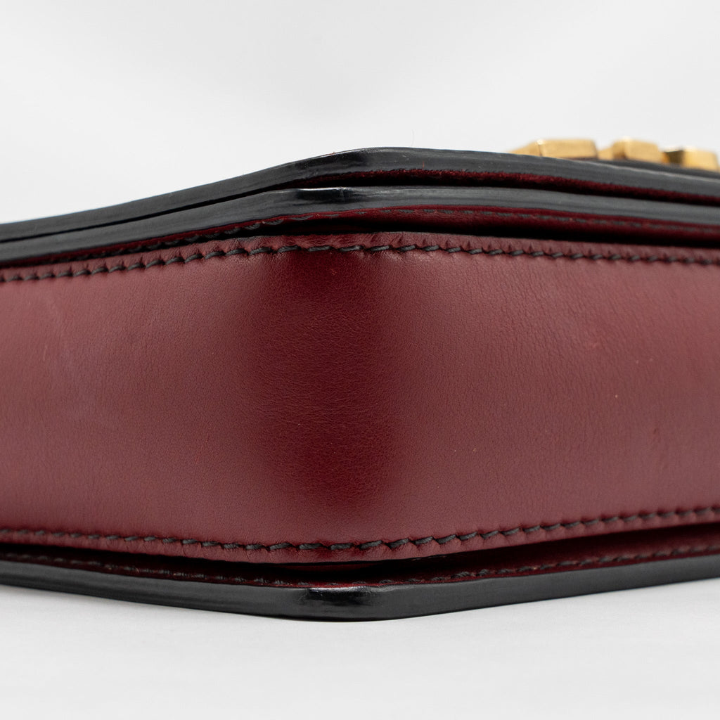 DIOR DIOREVOLUTION FLAP BAG DARK RED CALFSKIN GHW
