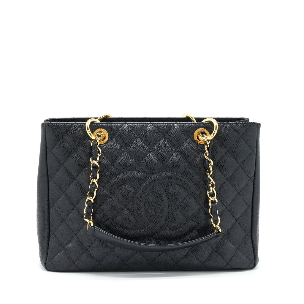CHANEL GRAND SHOPPING TOTE BAG CAVIAR BLACK GHW