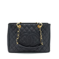 CHANEL GRAND SHOPPING TOTE BAG CAVIAR BLACK GHW