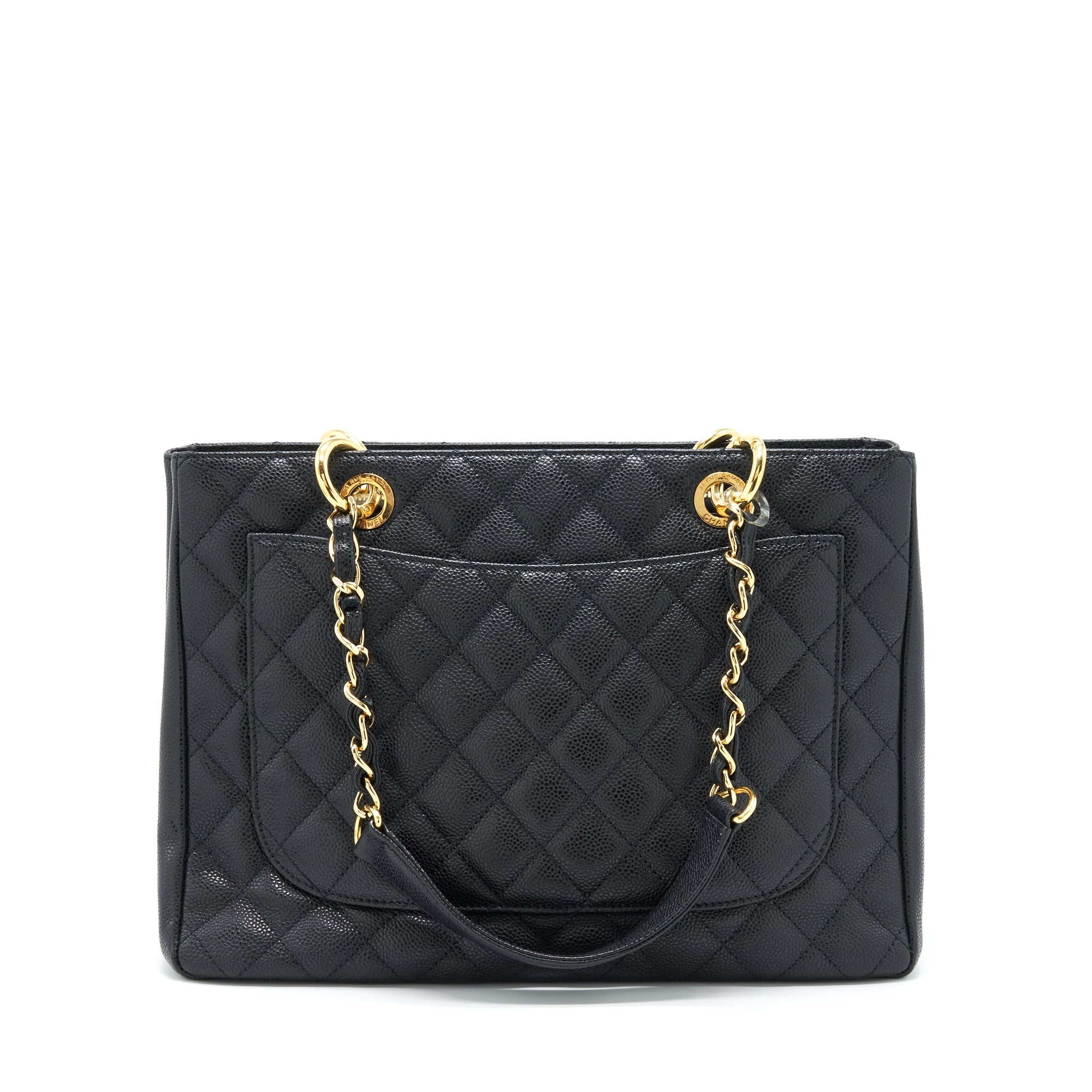 CHANEL GRAND SHOPPING TOTE BAG CAVIAR BLACK GHW