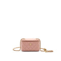 CHANEL 21B PEARL CRUSH RECTANGULAR VANITY WITH CHAIN DARK PINK