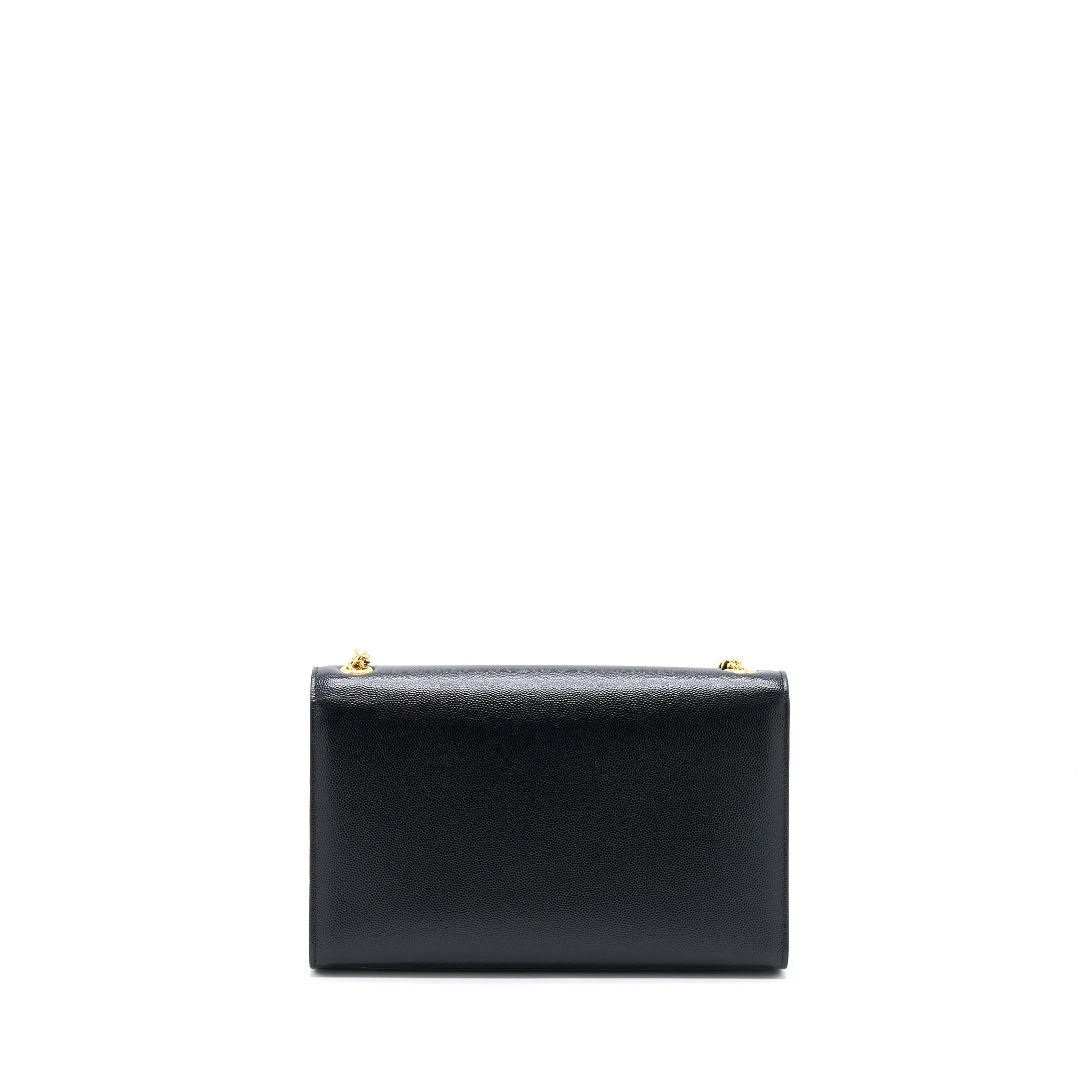 SAINT LAURENT/ YSL MEDIUM KATE BAG GRAINED CALFSKIN BLACK GHW
