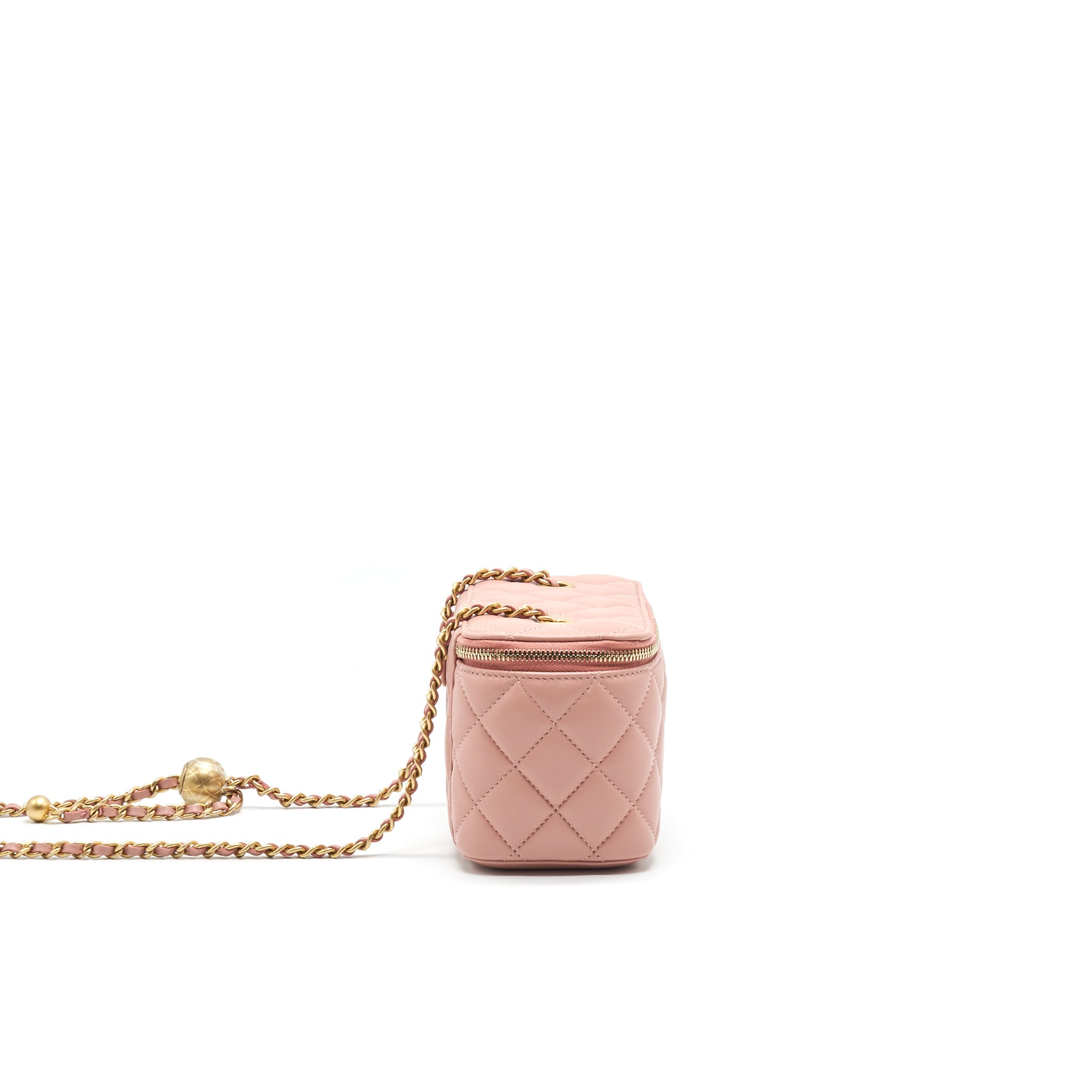 CHANEL 21B PEARL CRUSH RECTANGULAR VANITY WITH CHAIN DARK PINK