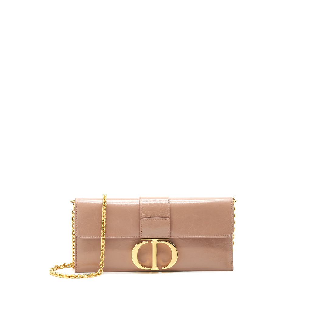 DIOR 30 MONTAIGNE LEATHER CLUTCH BAG WITH CHAIN