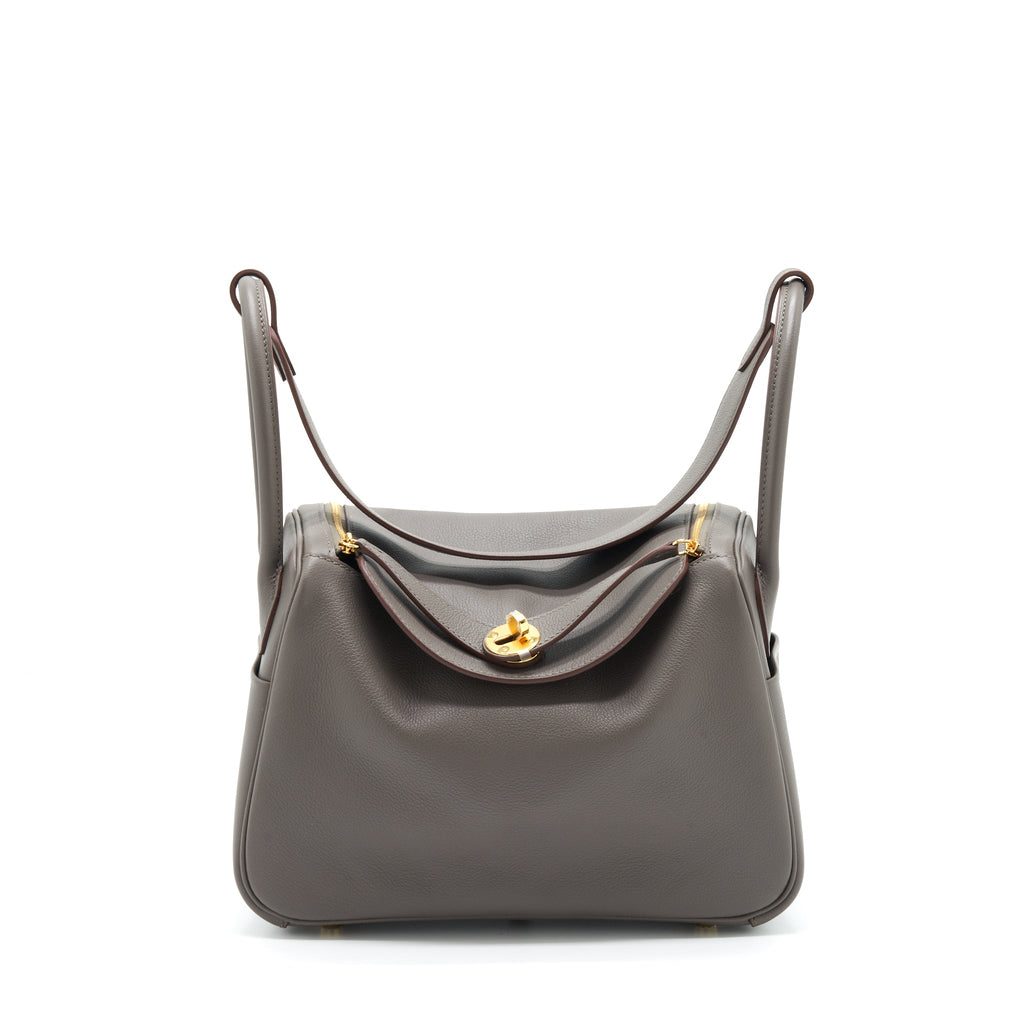 HERMES LINDY 26 EVERCOLOR 8F GRIS ETAIN GHW