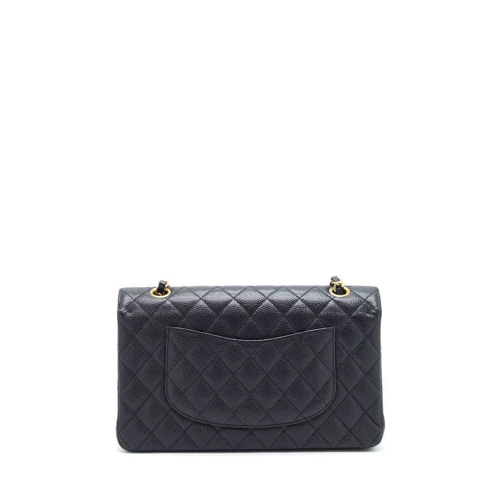 CHANEL MEDIUM CLASSIC DOUBLE FLAP BAG CAVIAR BLACK GHW