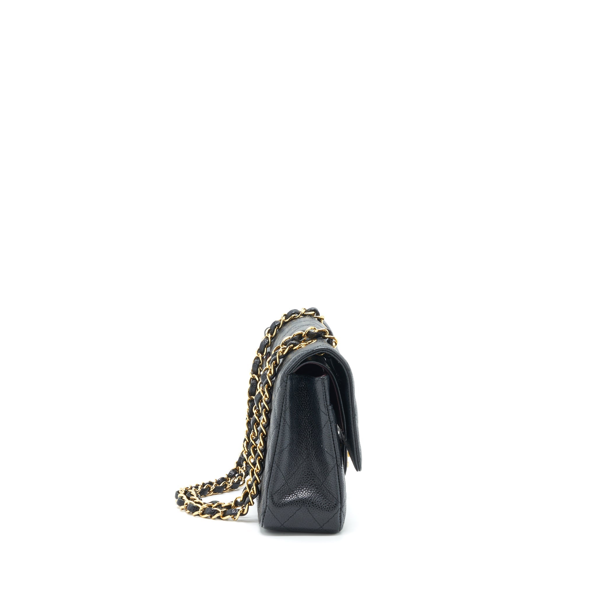 CHANEL MEDIUM CLASSIC DOUBLE FLAP BAG CAVIAR BLACK GHW
