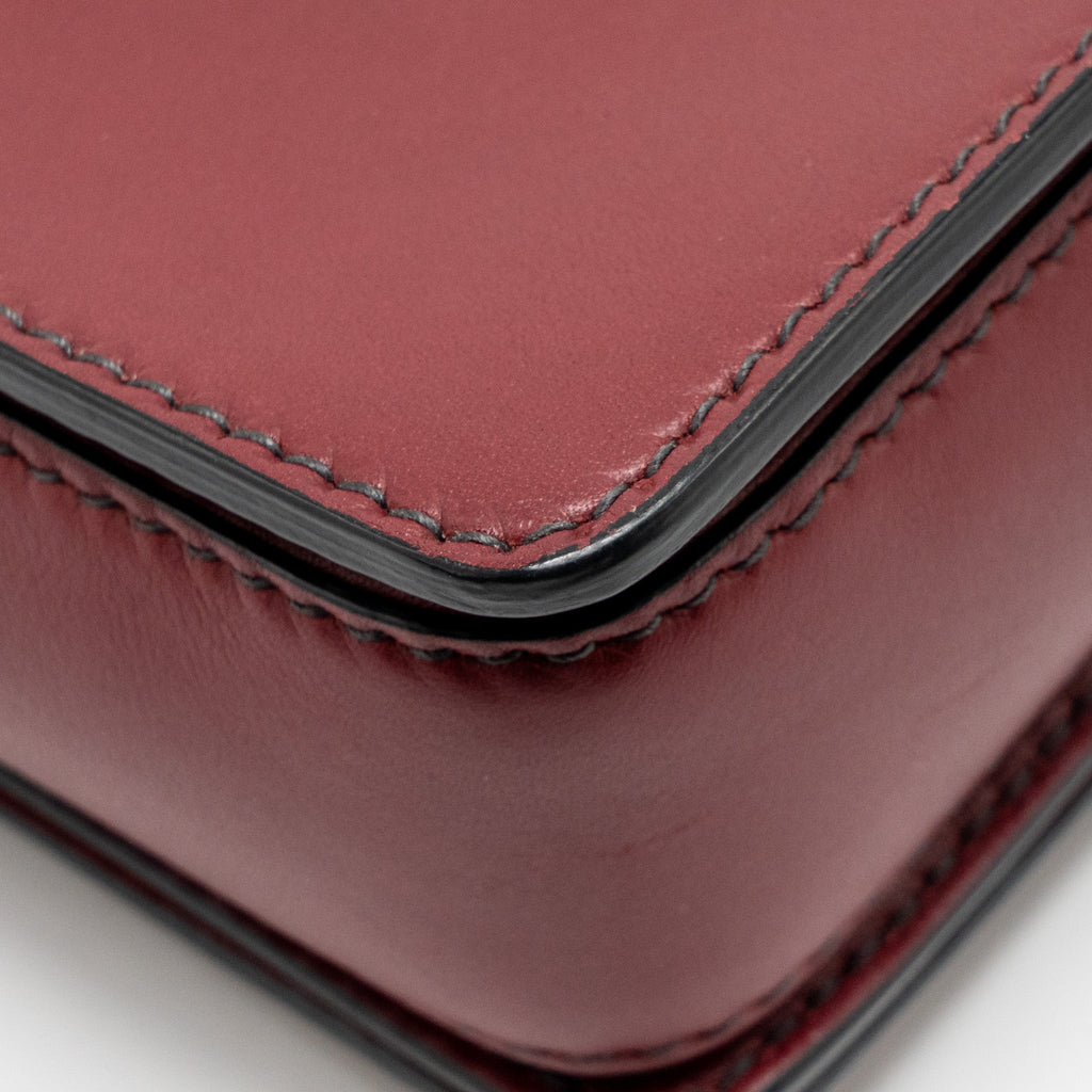DIOR DIOREVOLUTION FLAP BAG DARK RED CALFSKIN GHW