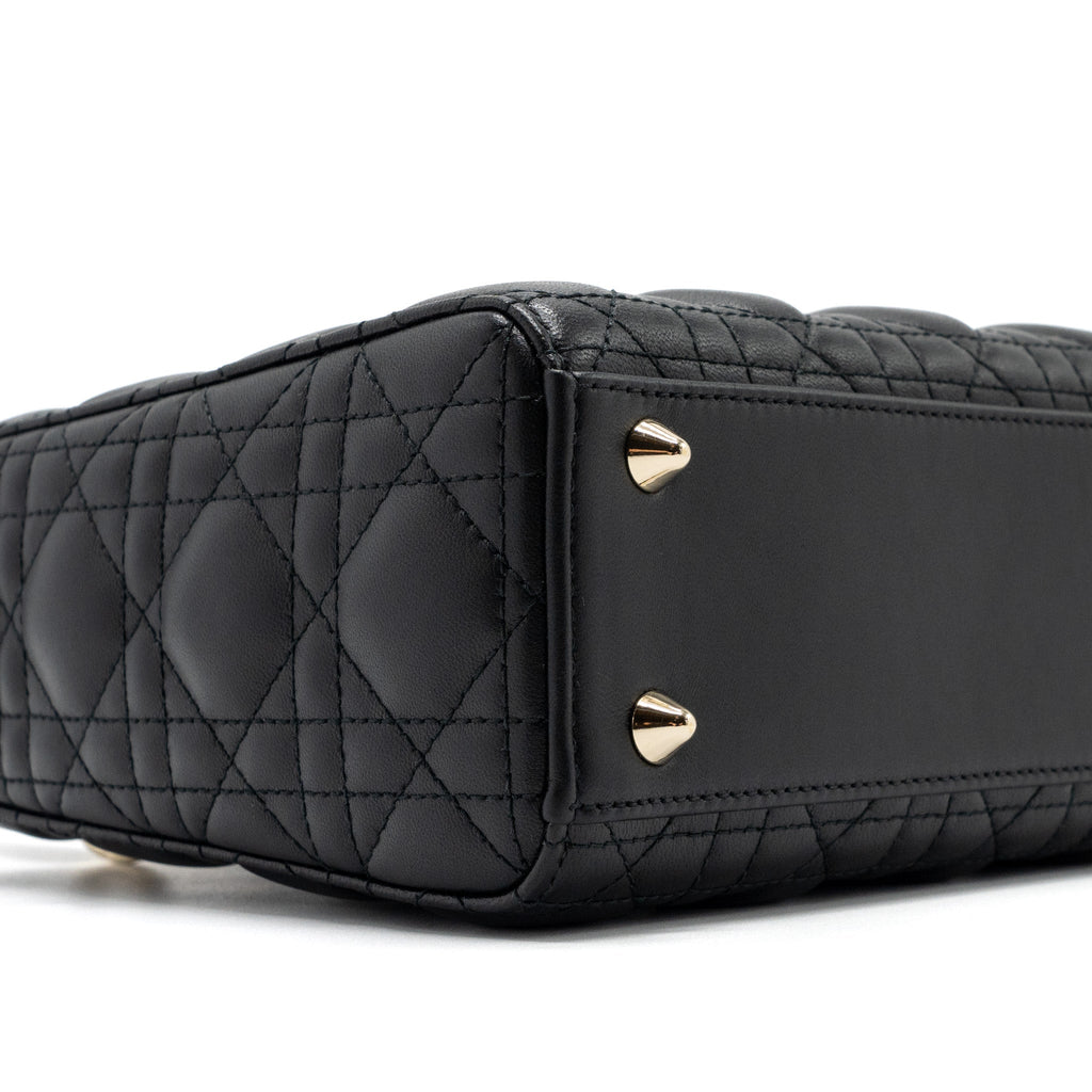 DIOR SMALL LADY DIOR LAMBSKIN BLACK LGHW
