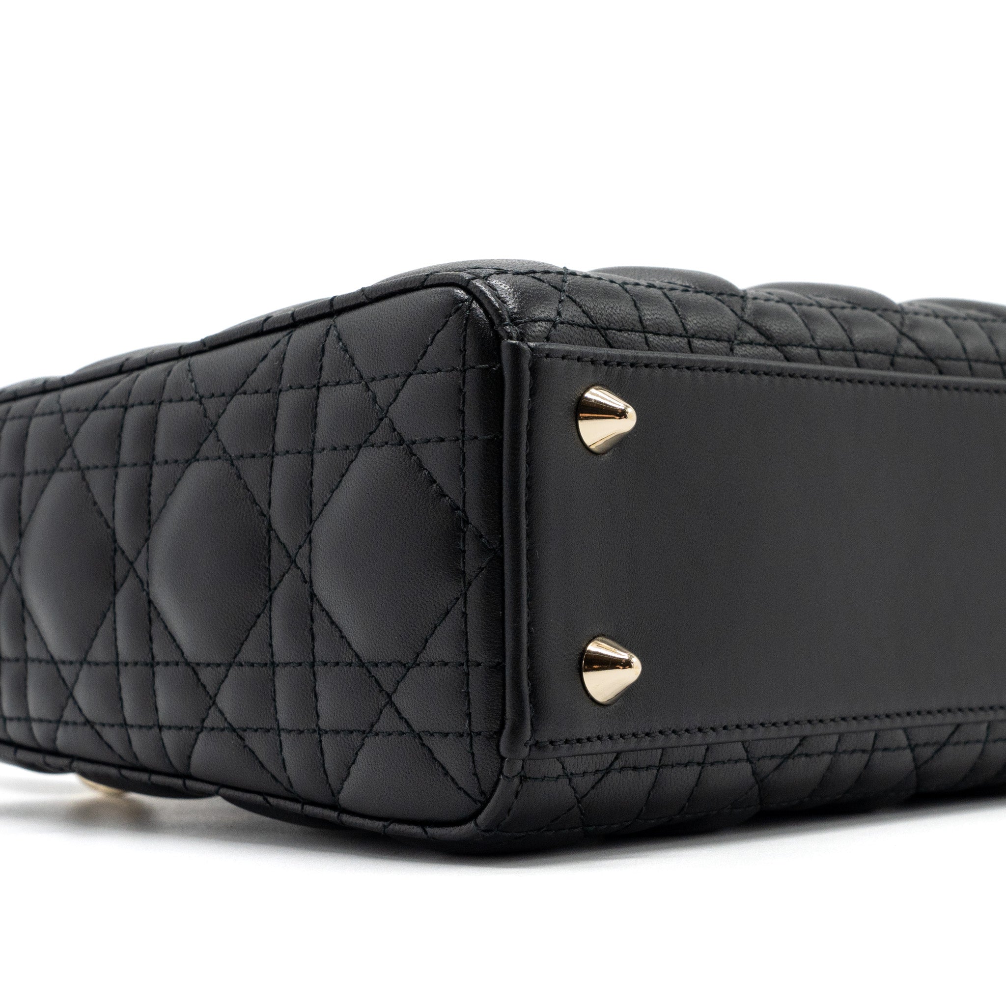 DIOR SMALL LADY DIOR LAMBSKIN BLACK LGHW
