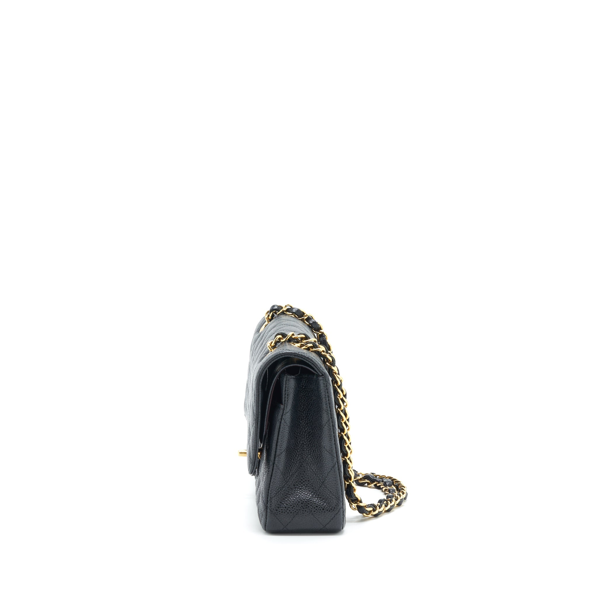 CHANEL MEDIUM CLASSIC DOUBLE FLAP BAG CAVIAR BLACK GHW