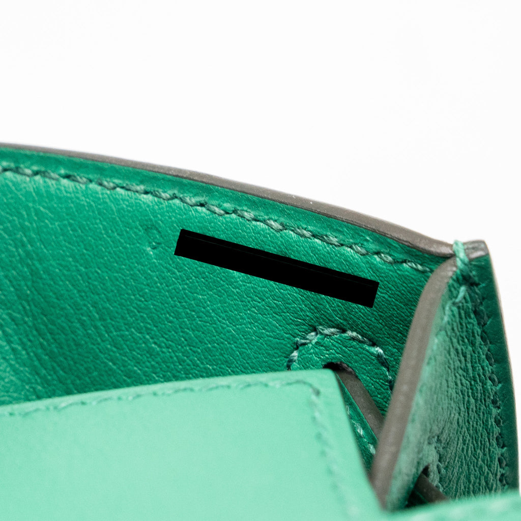 HERMES KELLY POCHETTE SWIFT VERT VERTIGO GHW