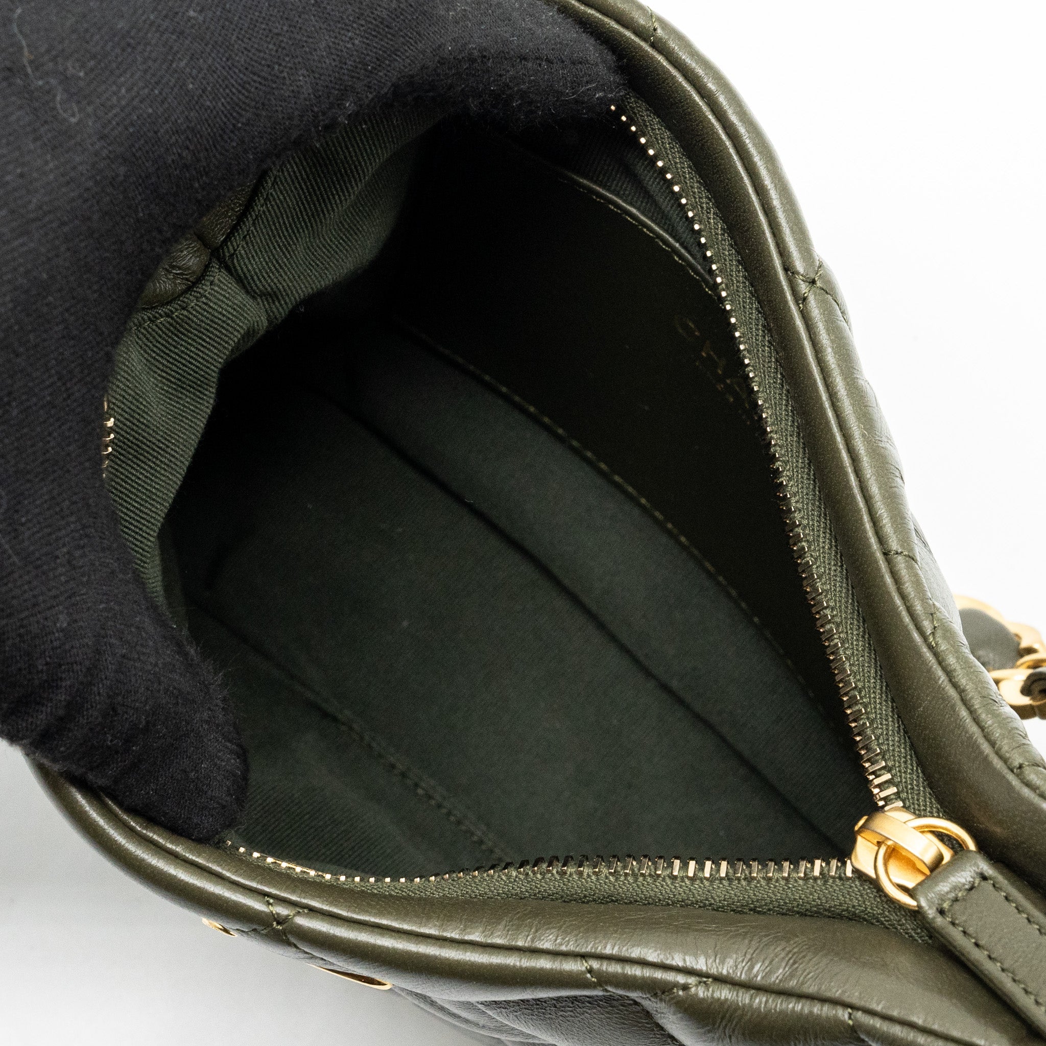 CHANEL 22K HOBO BAG LAMBSKIN GREEN GHW (MICROCHIP)