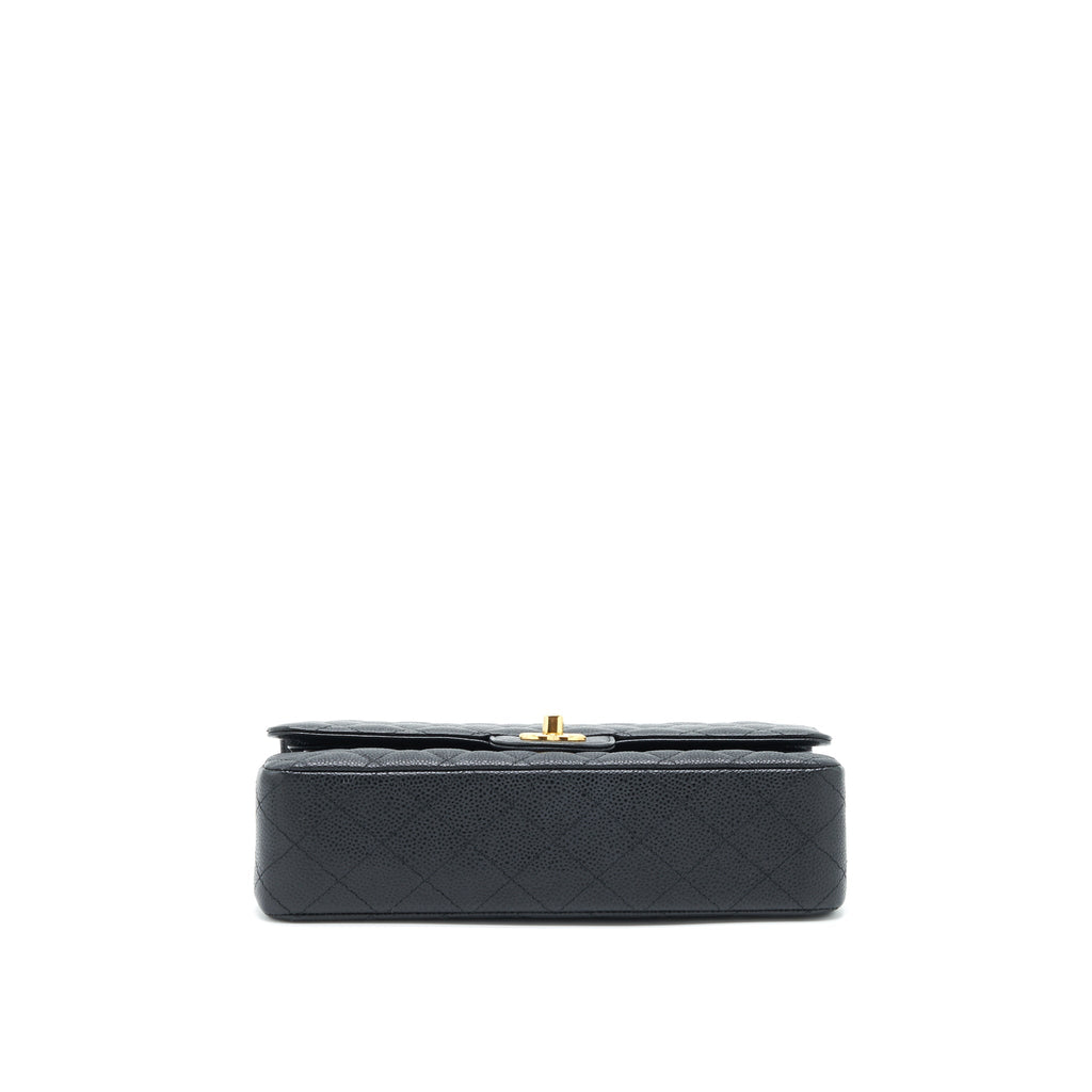 CHANEL MEDIUM CLASSIC DOUBLE FLAP BAG CAVIAR BLACK GHW
