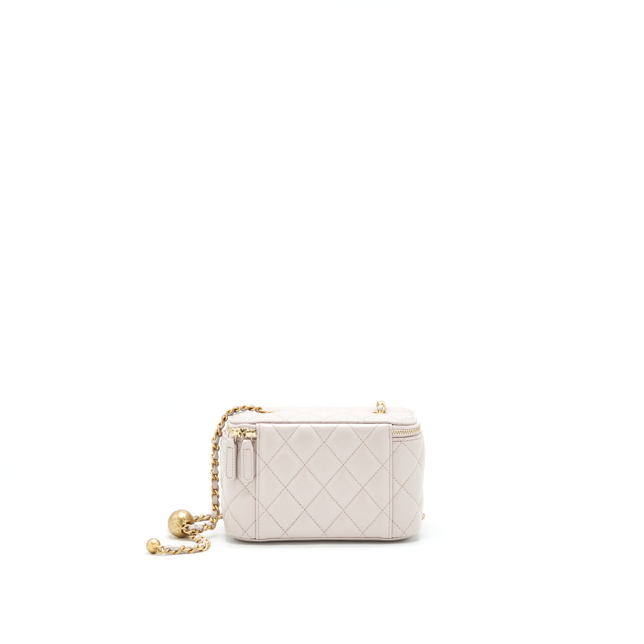 CHANEL PEARL CRUSH LONG VANITY ON CHAIN LAMBSKIN LIGHT PURPLE GHW