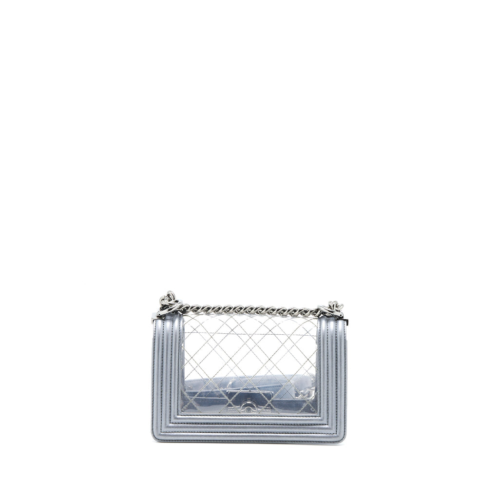 CHANEL SMALL BOY PVC/LAMBSKIN SILVER SHW