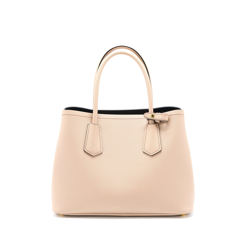 PRADA SAFFIANO CUIR TOTE BAG CALFSKIN CAMMEO/NERO GHW
