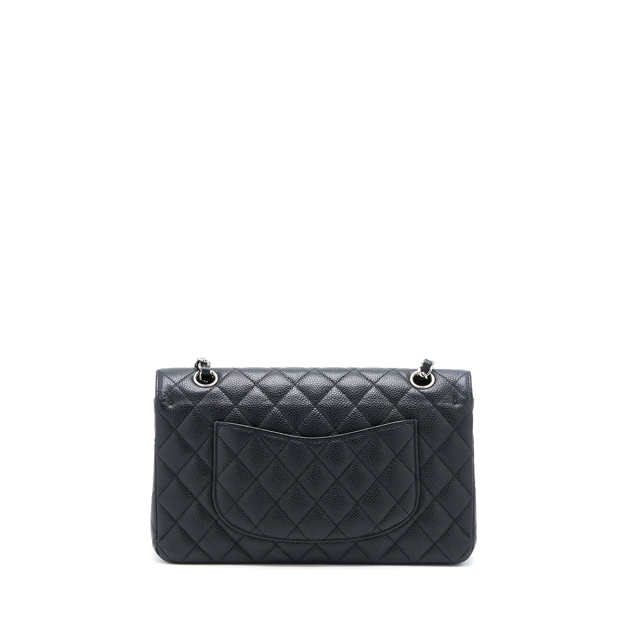 CHANEL MEDIUM CLASSIC DOUBLE FLAP BAG CAVIAR BLACK SHW