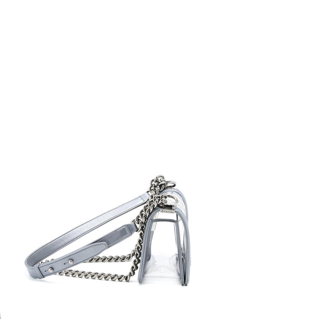 CHANEL SMALL BOY PVC/LAMBSKIN SILVER SHW