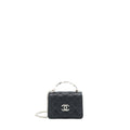 CHANEL 22S GIANT CHAIN TOP HANDLE MINI FLAP BAG CAVIAR BLACK SHW