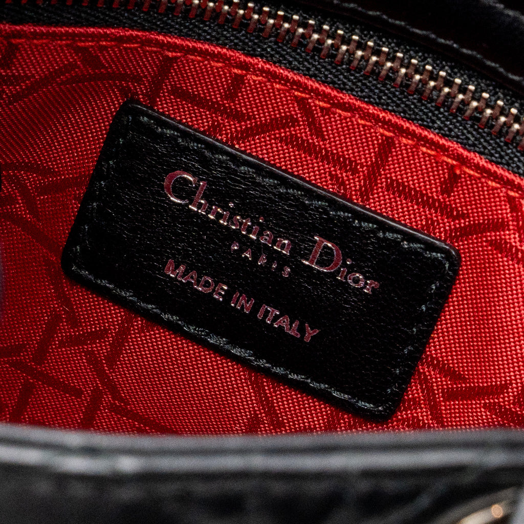 DIOR MINI LADY DIOR LAMBSKIN BLACK SHW