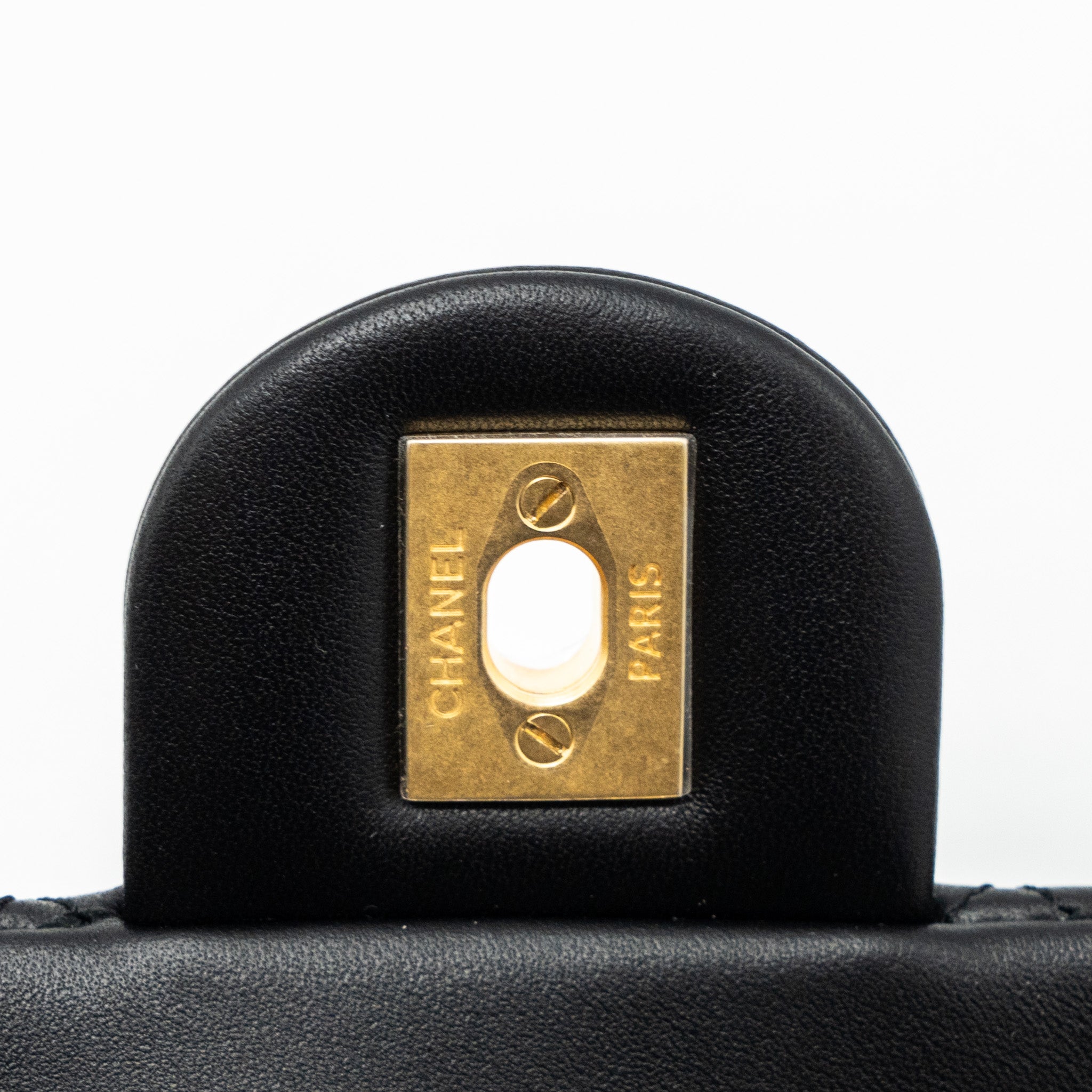 CHANEL 23K PEARL CRUSH MINI RECTANGULAR FLAP BAG LAMBSKIN BLACK GHW (MICROCHIP)