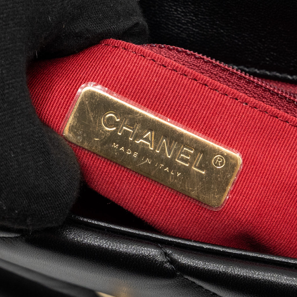 CHANEL SMALL 19 BAG LAMBSKIN BLACK MULTICOLOUR HARDWARE (MICROCHIP)